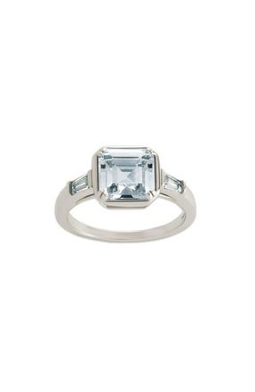Sterling Forever Asscher-Cut Cubic Zirconia Ring in Silver at Nordstrom, Size 9