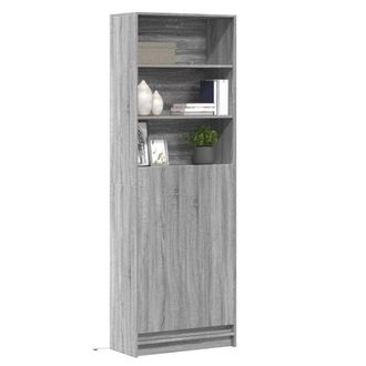 Berkfield Home Highboard with LED Grey Sonoma 69x32.5x200 cm Engineered Wood