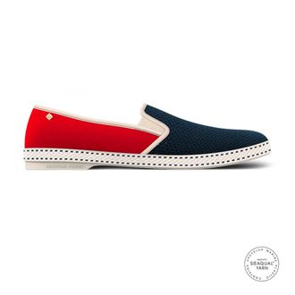 Rivieras Shoes Classic Canvas & Mesh Slip-On Loafer in Red White And Blue at Nordstrom, Size 36