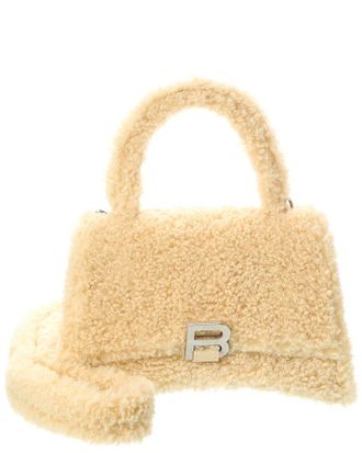 Balenciaga Hourglass Small Furry Top Handle Bag