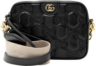 Gucci Black Jumbo GG Matelasse Leather & Nylon Small Shoulder Bag (Authentic Pre-Loved)