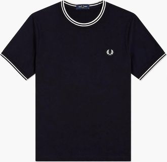 Fred Perry Mens Fred Perry Twin Tipped T-Shirt Navy - Black - Size: 40