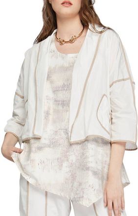 Luukaa D'Celli Astrid Short Memory Taffeta Jacket in Ecru at Nordstrom, Size X-Large