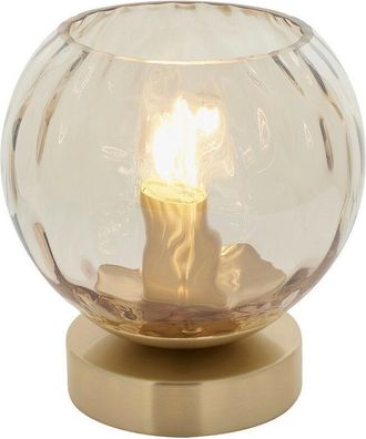 Endon Lighting Complete Table Lamp Satin Brass Plate, Champagne Lustre Glass