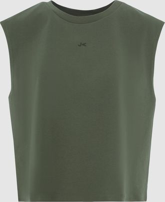 Jeanne Vouland D&eacute;bardeur Lopi Crop Coton Organique Kaki