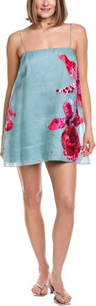 AMUR Amur Fran Printed Silk Mini Dress