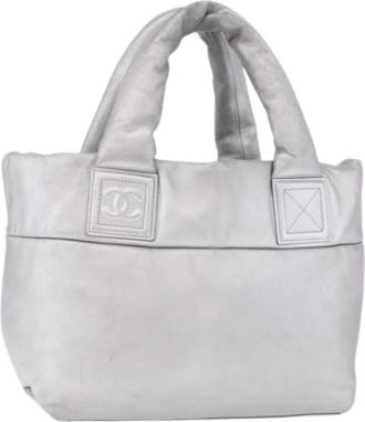 Chanel Pre-owned Vintage Tote Bag - Dames - Vintage Shopper - Grijs - ONE Size - Leer - Vintage