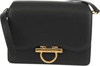 Ferragamo Pre-owned Cross Body Bags, female, Black, Size: ONE SIZE Pre-owned Leather Shoulder Bag
