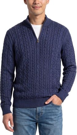 Raffi Cable 1/4-Zip Mock Neck Sweater