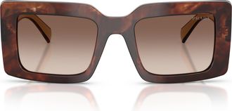 Prada 0pr D01s Oversized Rectangular Tortoiseshell Sunglasses
