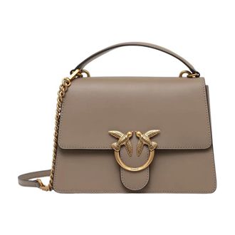 Pinko Love One Top Handle Classic Light - Dames - Handtassen - Bruin - ONE Size - Leer - Tassen