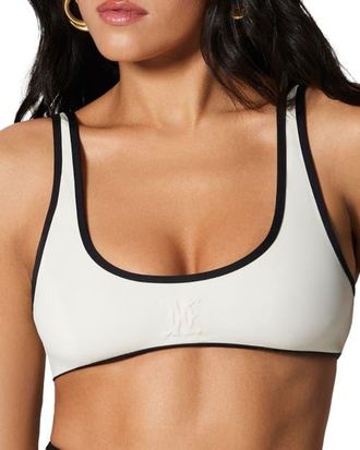 Kiki De Montparnasse Contraste Bikini Top in Ecru/black at Nordstrom, Size X-Small