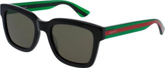 Gucci Vierkante acetaat zonnebril - Heren - Zonnebrillen - Zwart - 54 MM - Nylon - Accessoires