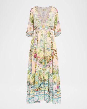 Camilla Just Coasting Ruffle-Hem Maxi Dress