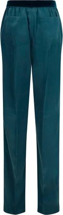 Tom Ford Womens Stretch Silk Satin Pants Teal Silk; Elastane Trousers