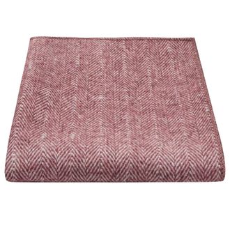 King & Priory Burgundy Herringbone Pocket Square, Handkerchief