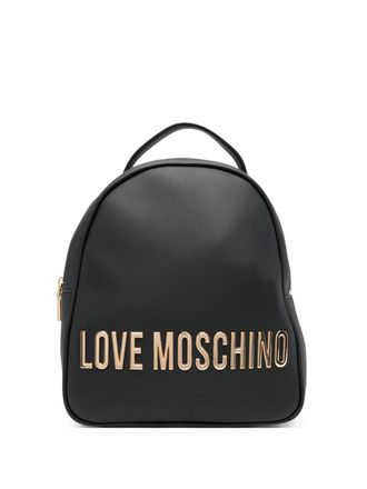 Love Moschino logo-lettering backpack - women - Polyurethane - One Size - Black