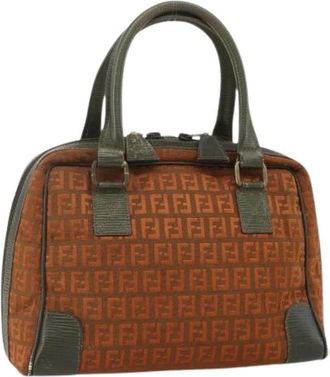 Fendi Pre-owned Handbags, female, Brown, Size: ONE SIZE Pre-owned Zucchino Canvas Hand Bag