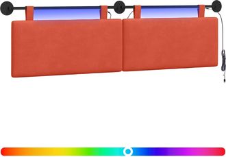 vidaXL Cabecero Colgante Rojo Naranja Tela De Pana Vidaxl
