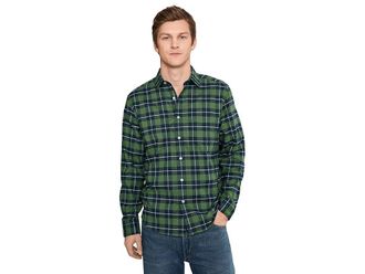 UNTUCKit Performance Flannel Brightlake Shirt Mens Clothing Green : 2XL Regular Fit, Elastane/Polyester