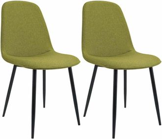 Clp Juego De 2 Sillas De Comedor Maryam Verde Tela