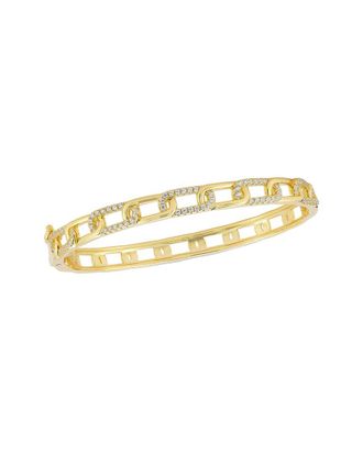 Sphera Milano 14K Over Silver Cz Link Bangle Bracelet