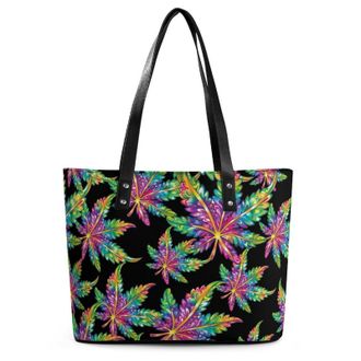 Generic Weed Tie Dye Tote Bags for Women Cute Shoulder Purses Handbags