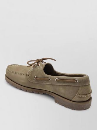 Paraboot boat shoes eyelet detailing rubber sole