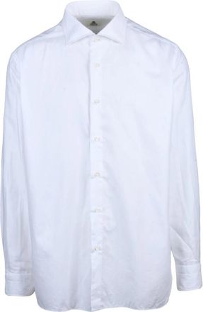 LUIGI BORRELLI NAPOLI Formal Shirts - Heren - Zakelijke Overhemden - Wit - 2XS - Katoen - Overhemden