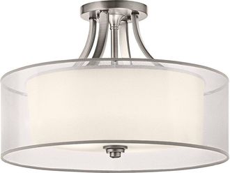 Netlighting Lacey 4 Light SemiFlush Mount Antique Pewter E27