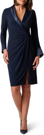 Adrianna Papell Floral Long Sleeve Fit & Flare Minidress in Midnight at Nordstrom, Size 14