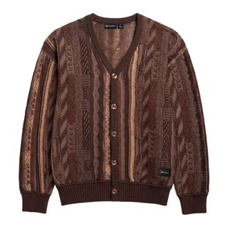 Carlo Colucci 3D Knit Vest - Heren - Truien - Bruin - Maat: 2XL Katoen