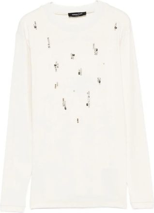 Fabiana Filippi Maglione con decorazione - Bianco