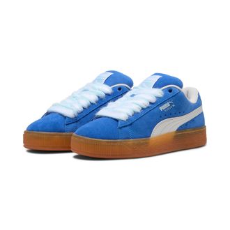 Puma Sneaker PUMA SUEDE XL LACES INTEREST WNS, Damen, Gr. 37, blau (mountain blau, caramel latte), Leder, mehrfarbig, Schuhe Sneaker