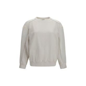 Brunello Cucinelli White Cotton Womens Sweatshirt
