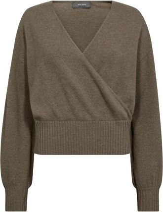 Mos Mosh Cashmere Wrap Gebreide Trui Brindle - Dames - Cashmere truien - Bruin - XS - Wol - Truien & Vesten
