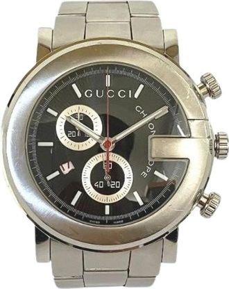 Gucci Pre-owned G Chrono Roestvrij staal Horloge - Heren - Vintage Horloges - Zwart - ONE Size - Vintage