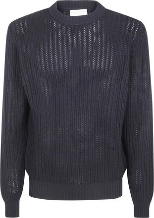 FILIPPO DE LAURENTIIS Trui met ronde hals - Heren - Ronde hals truien - Zwart - 2XL - Wol - Truien & Vesten