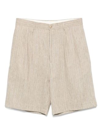 Tagliatore striped shorts - men - Linen/Flax/Cotton/Polyamide/Elastane/Cotton - 52 - Neutrals
