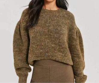 Something Navy Donegal Crew Neck Sweater In Army