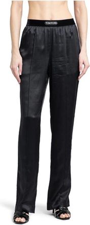 Tom Ford Broeken, Dames, Zwart, S, Satijn, Stretch Silk Satin PJ Pants