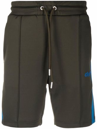 Diesel logo-print panelled track shorts - men - Elastane/Polyester - S - Green