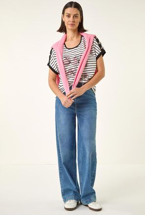 Roman Floral Stripe Print T-Shirt