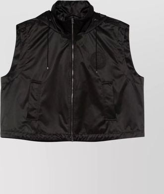 Fendi sleeveless hooded vest with drawstring hem