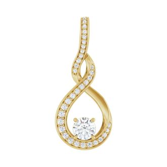 Diamond2Deal 14k Gold 3/8ct Lab-Grown Diamond Pendant