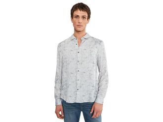 John Varvatos Luca Shirt Mens Clothing Grey Sky : 2XL, Modal