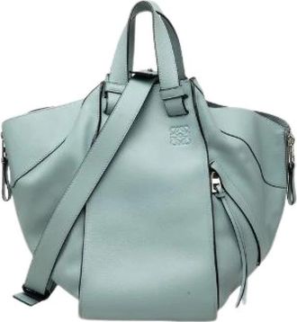 Loewe Pre-owned Hammock Medium Leather 2way Bag - Dames - Vintage Shopper - Blauw - ONE Size - Leer - Vintage