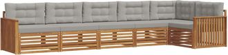 vidaXL Conjunto De Sof&aacute;s De Exterior 6 Uds. Gris Natural Y Claro Vidaxl