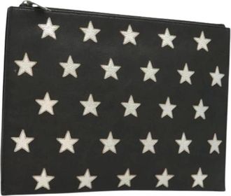 Saint Laurent Pre-owned Clutches, female, Black, Size: ONE SIZE Pre-owned Leather Pouch