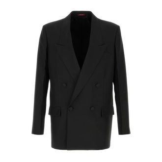 Gucci Blazers, male, Black, M, Double-breast technical panama jacket